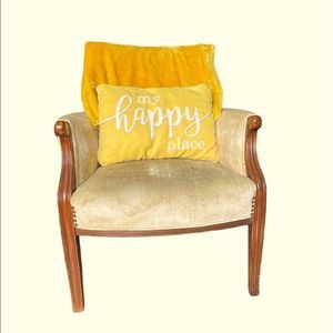 Yellow Plush Throw Blanket & Pillow